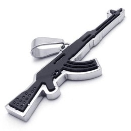 שרשרת תליון רובה Ak47 מטיטניום טהור זהוב לגברים