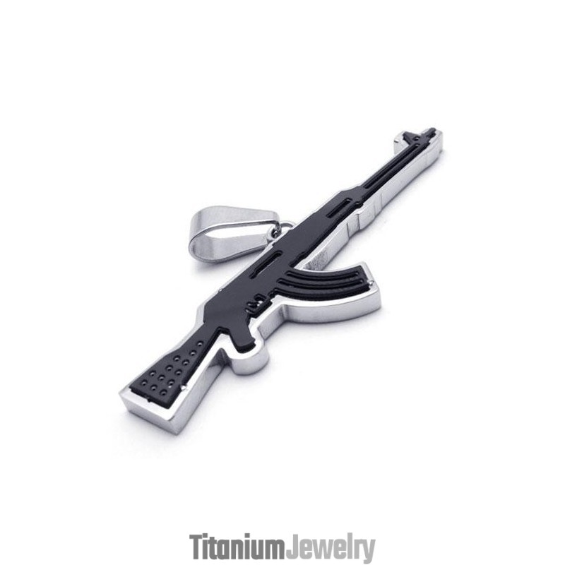 שרשרת תליון רובה Ak47 מטיטניום טהור זהוב לגברים שרשרת תליון רובה Ak47 מטיטניום טהור זהוב לגברים