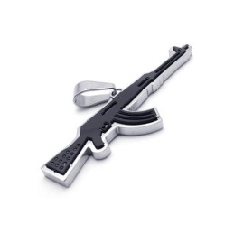 שרשרת תליון רובה Ak47 מטיטניום טהור זהוב לגברים
