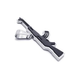 שרשרת תליון רובה Ak47 מטיטניום טהור זהוב לגברים