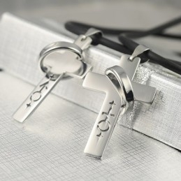 תליון שרשרת לאוהבים עם סמלים זכריים ונקבות