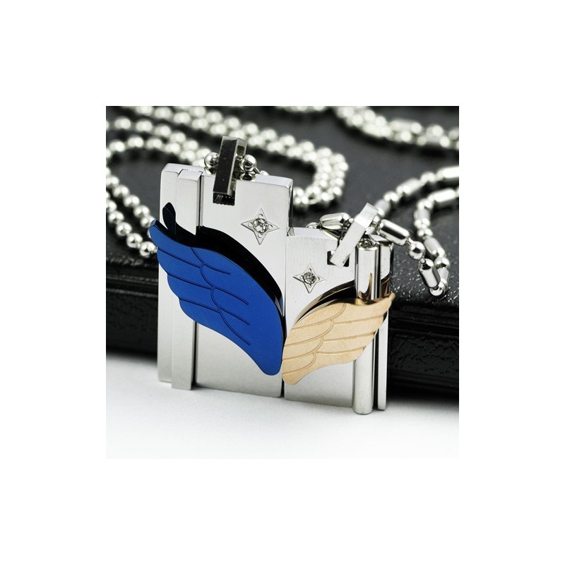 תליון שרשרת טיטניום "על כנפי מלאכים" - אהבת אהבה מתוקה