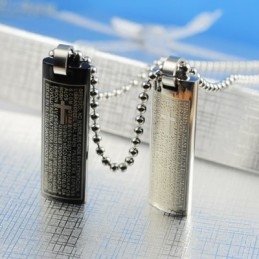 תליון שרשרת טיטניום עם טקסט תנ"כי