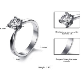 טבעת טיטניום נשית בעלת ביצועים אמינים עם אבני חן