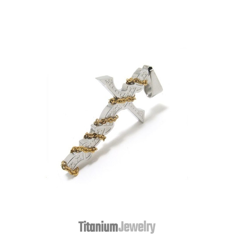 שרשרת תליון צלב מטיטניום טהור לגברים (חדש)