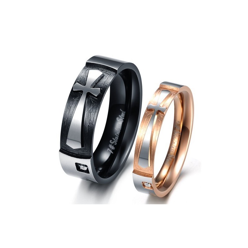 טבעת טיטניום צלב איכותית ויציבה לאוהבים