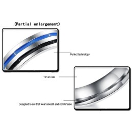 טבעת טיטניום כחולה-שחורה קלה לשימוש לאוהבים