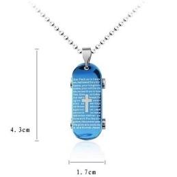 תליון ושרשרת סקייטבורד של התנ"ך הכחול של איש