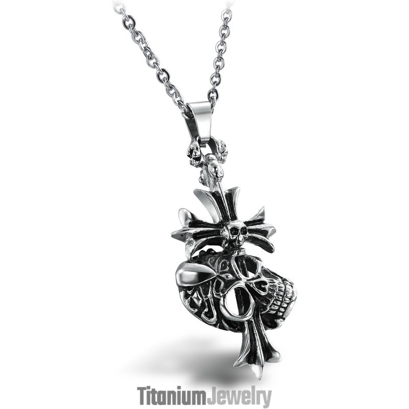 שרשרת טיטניום "מלך הכמות" בצורת צלב לגברים