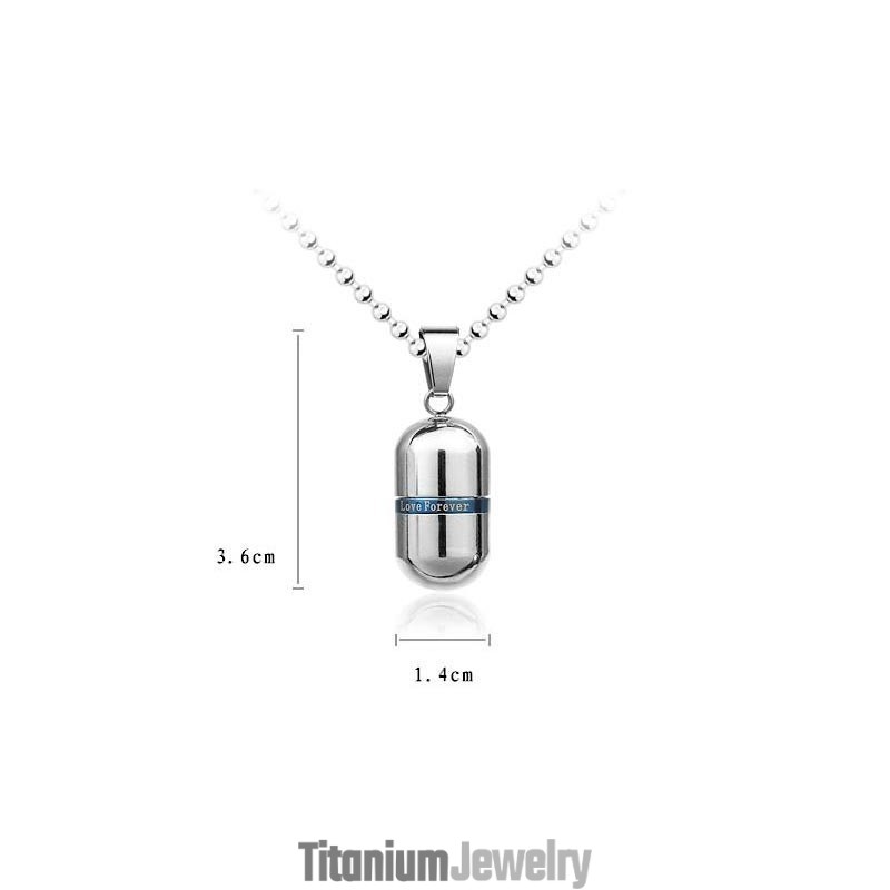 שרשרת תליון גלולה מכסף טהור מכסף אהבה לנצח