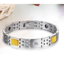 צמיד טיטניום איכותי לבריאות לאוהבים עם אבן חן