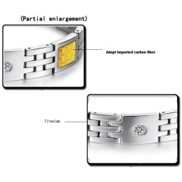 צמיד טיטניום איכותי לבריאות לאוהבים עם אבן חן