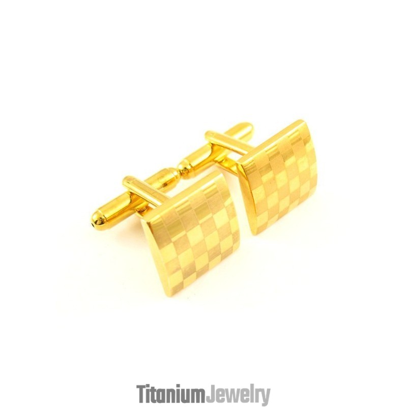 חפתים מרובעים מטיטניום עם ציפוי זהב