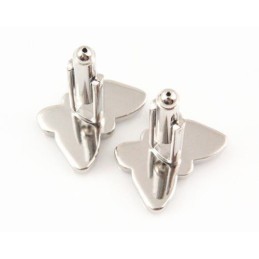 חפתים מטיטניום פרפר עם יהלומים