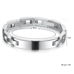 צמיד טיטניום שחור מסיבי פחמן לגברים מלכת האיכות