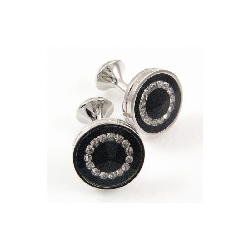 חפתים עגולים מצופים טיטניום ושחור בציפוי IP עם יהלום