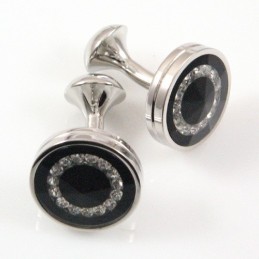 חפתים עגולים מצופים טיטניום ושחור בציפוי IP עם יהלום