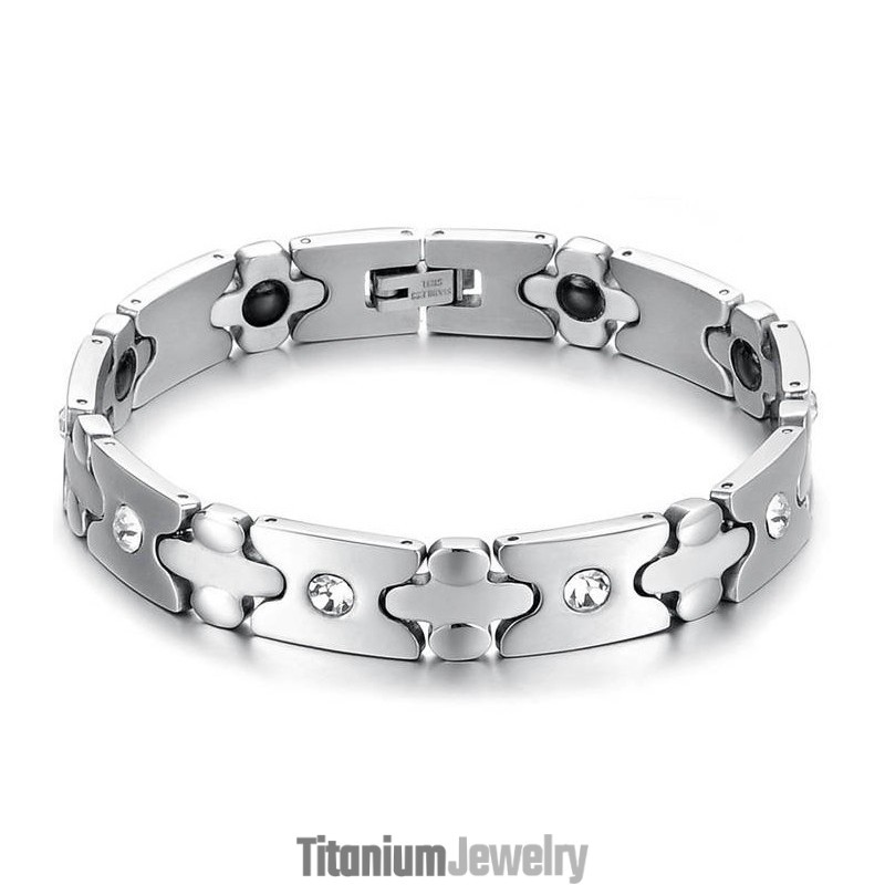 צמיד טיטניום בריאותי איכותי עם יהלומים