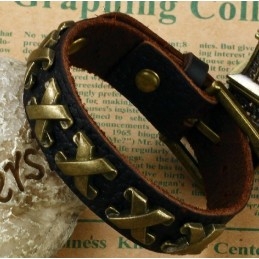 צמיד עור טיטניום באיכות גבוהה עם מספרים רומיים