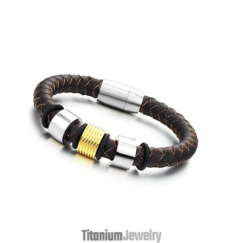 צמיד עור טיטניום חום מגוונים