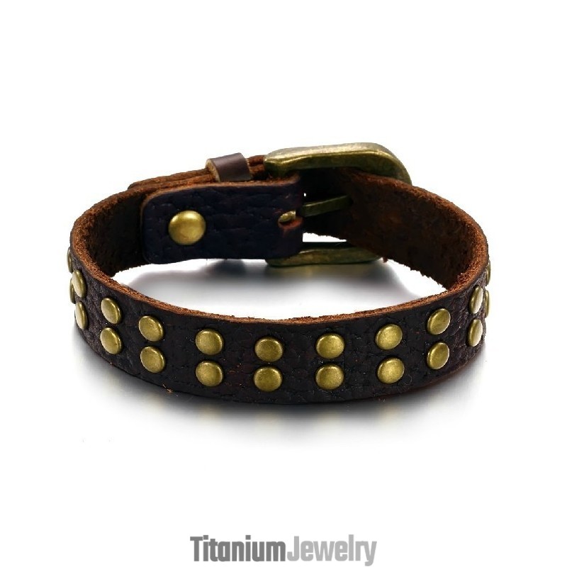 צמיד עור טיטניום רטרו איכותי ואמין