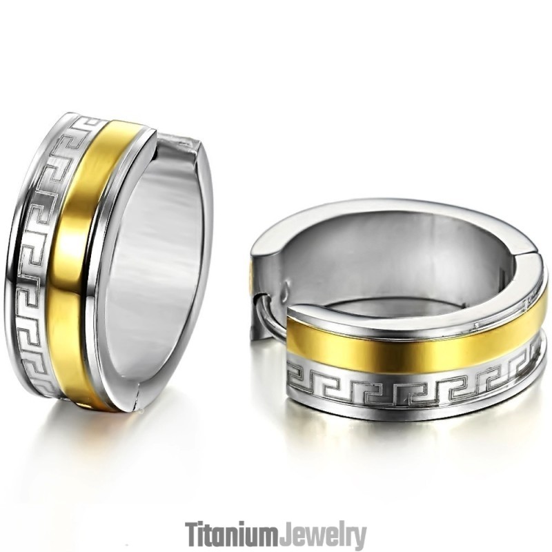 עגילי טיטניום קלים לשימוש עם דוגמא לקיר