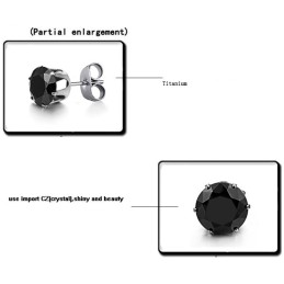 עגילי טיטניום שחורים לגברים באיכות גבוהה עם יהלומים