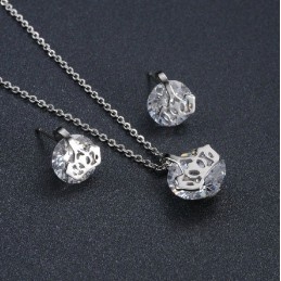 שרשרת ועגילים טיטניום איכותיים ואמינים לנשים עם ריינסטון