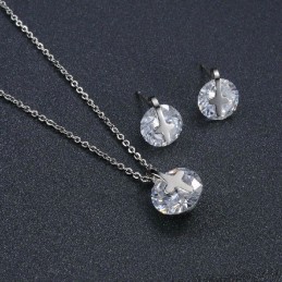 מלכת שרשרת ועגילים טיטניום איכותיים עם אבני חן