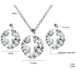 מלכת שרשרת ועגילים טיטניום איכותיים עם אבני חן