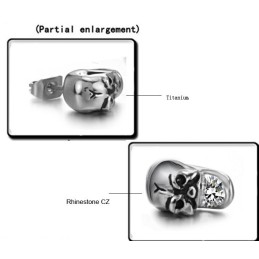 עגילי טיטניום גולגולת נשיים אמינים וביצועים עם יהלומים