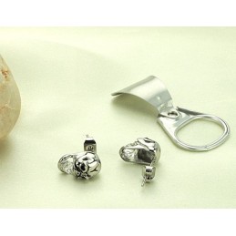 עגילי טיטניום גולגולת נשיים אמינים וביצועים עם יהלומים