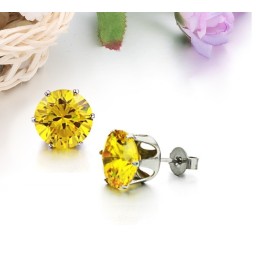 עגילי טיטניום צהובים עמידים לשימוש עם ריינסטון