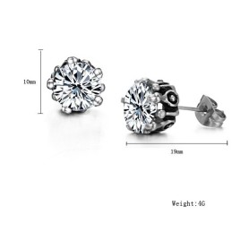 עגילי טיטניום לבנים באיכות מעולה עם ריינסטון