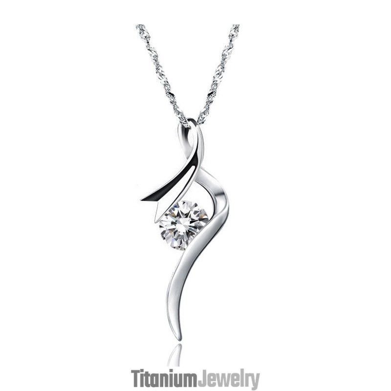 שרשרת טיטניום מצופה פלטינה באיכות יציבה עם יהלומים