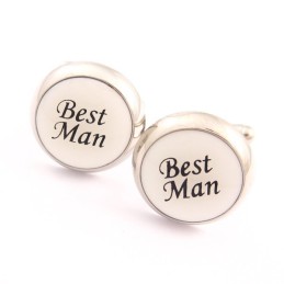 חפתים עגולים מצופים טיטניום ושחור בצבע IP של Best Man
