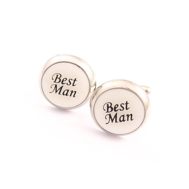 חפתים עגולים מצופים טיטניום ושחור בצבע IP של Best Man