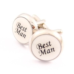 חפתים עגולים מצופים טיטניום ושחור בצבע IP של Best Man