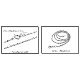 שרשרת טיטניום מצופה פלטינה בצורת נוצה נשית באיכות גבוהה