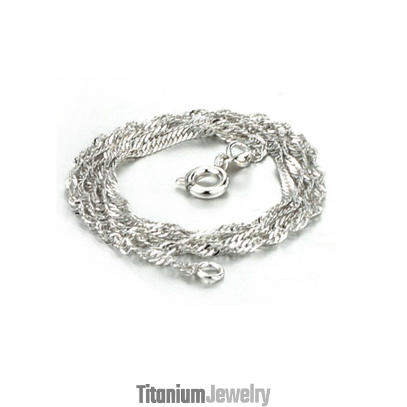 שרשרת טיטניום בציפוי פלטינה לגלי מים נשיים קלה לשימוש