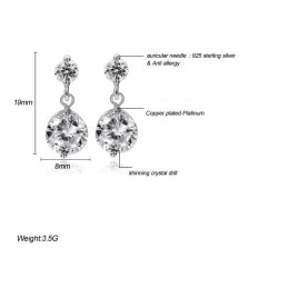 עגילי טיטניום בציפוי פלטינה לנשים, איכות וכמות מובטחים, ללא אלרגיה