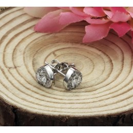 ליהנות ממוניטין גבוה בבית ובחו"ל עגילי טיטניום מצופים פלטינה לנשים עם יהלומים