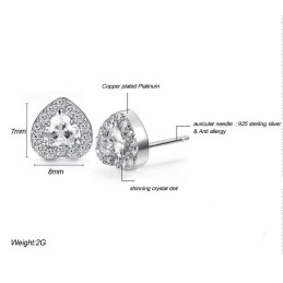 ליהנות ממוניטין גבוה בבית ובחו"ל עגילי טיטניום מצופים פלטינה לנשים עם יהלומים