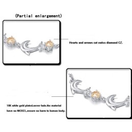 צמיד טיטניום בצורת דולפין מצופה פלטינה עם קריסטל, איכות וכמות מובטחים