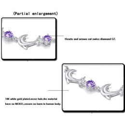 צמיד טיטניום בצורת דולפין מצופה פלטינה עם קריסטל, איכות וכמות מובטחים