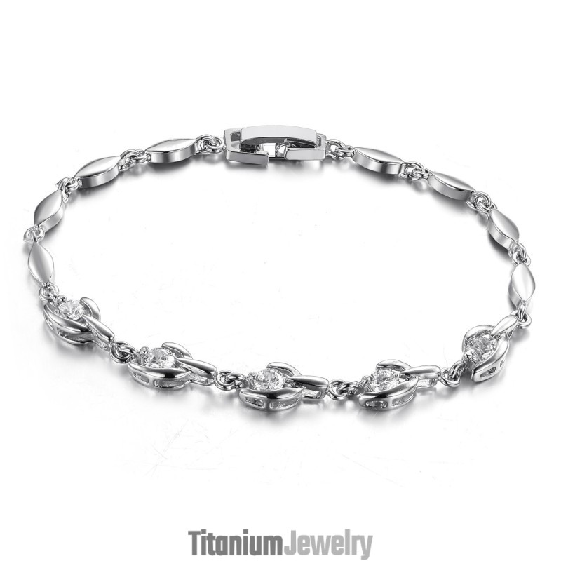 צמיד טיטניום מצופה פלטינה קל לשימוש לנשים