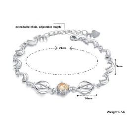 צמיד טיטניום בצורת דולפין מצופה פלטינה של מלכת האיכות לנשים