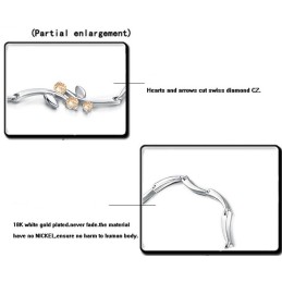 צמיד טיטניום מצופה פלטינה ואיכותי עם אבני חן