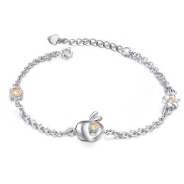 צמיד טיטניום חלול מצופה פלטינה עם אבני חן, מוניטין אמין