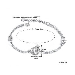 צמיד טיטניום חלול מצופה פלטינה עם אבני חן, מוניטין אמין